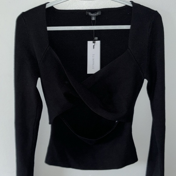 Dynamite Twist Front Sweater Black - Picture 5 of 5